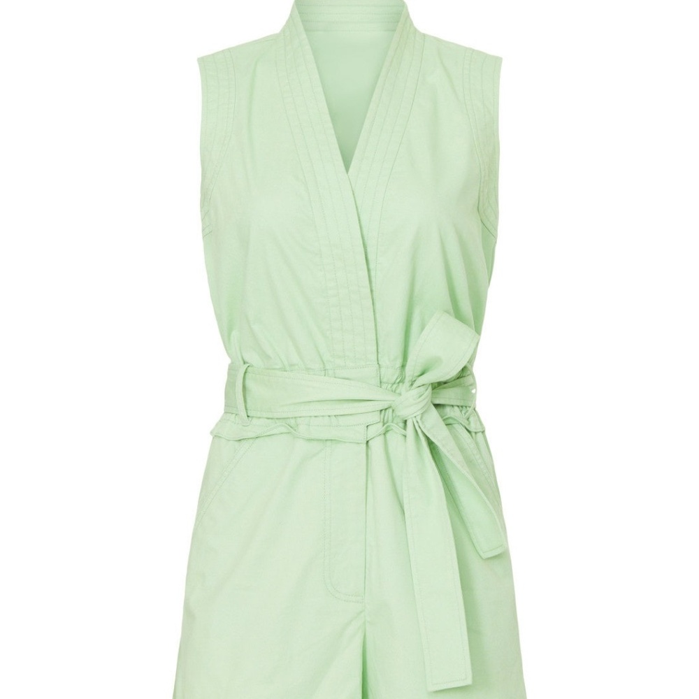 Derek Lam Collective Mahina Utility Romper, Light Green Size 40 (US 4) - Picture 4 of 12